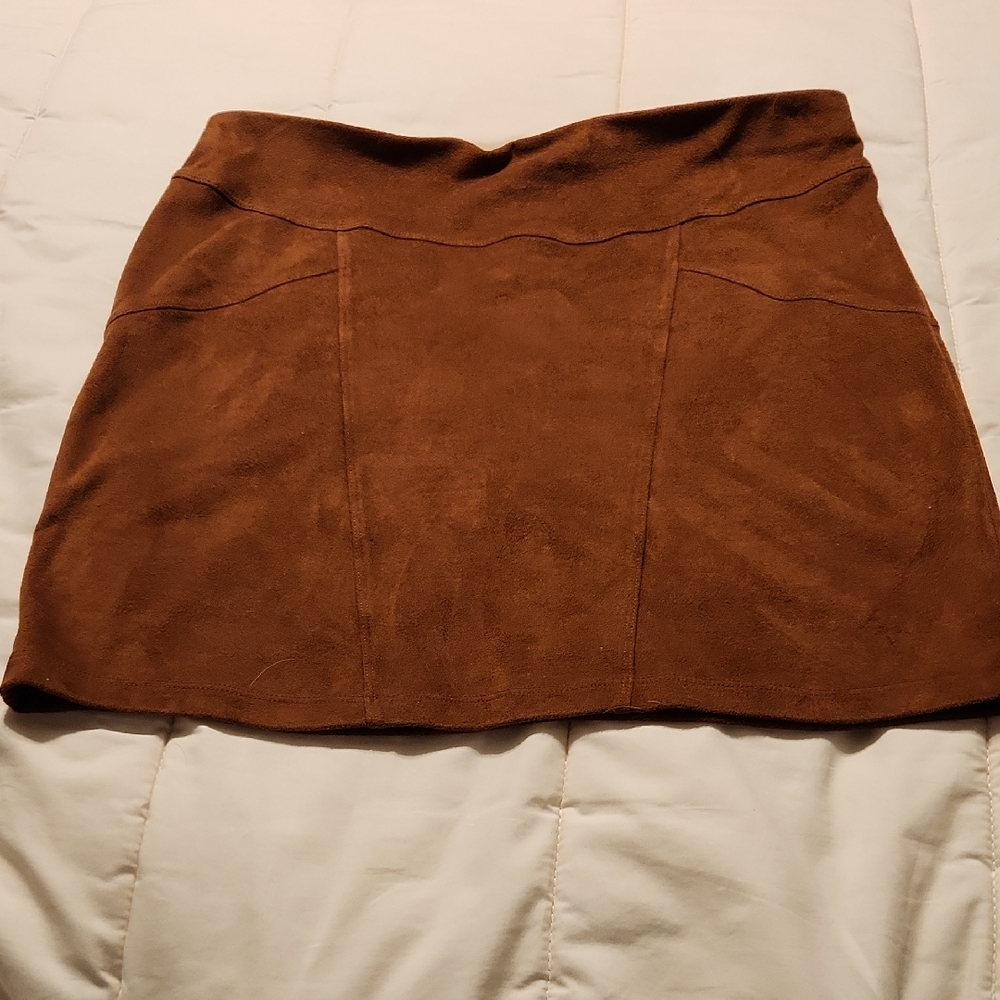 Express Brown Faux Suede Skirt